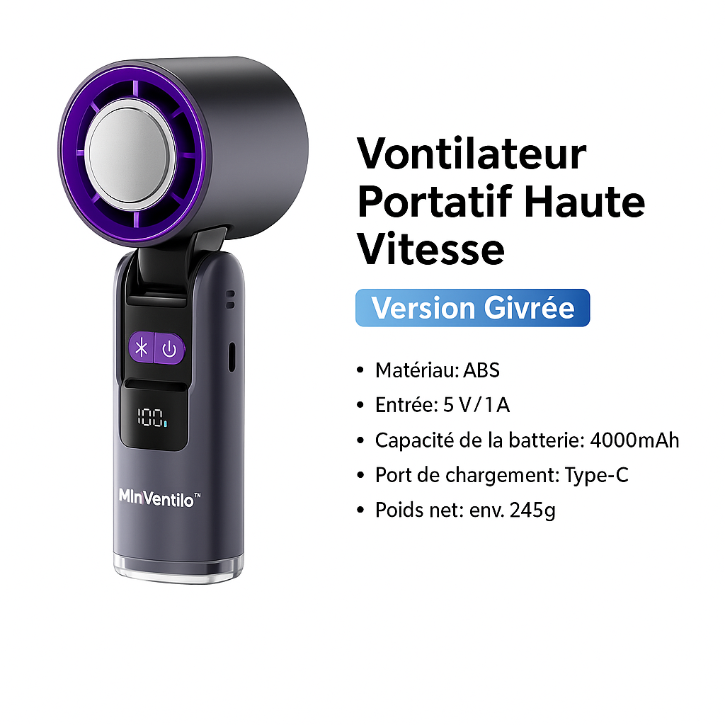 Mini Ventilateur Refroidissant 3-en-1 | Turbo & Glace