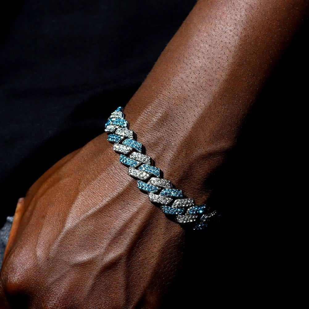 Bracelet Cuban Link 14MM pour Homme & Femme – Chaîne Miami Grosse Maille avec Strass, Style Hip-Hop Punk, Bijou Cadeau Tendance